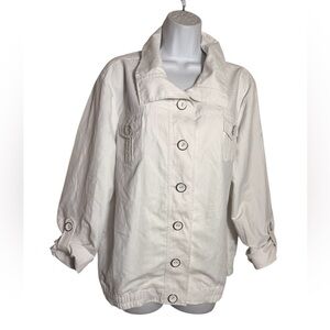 Chico's Jacket Size 16 (Chico’s Size 3)  White‎ Utility Jacket Top PERFECT 🩷🩷